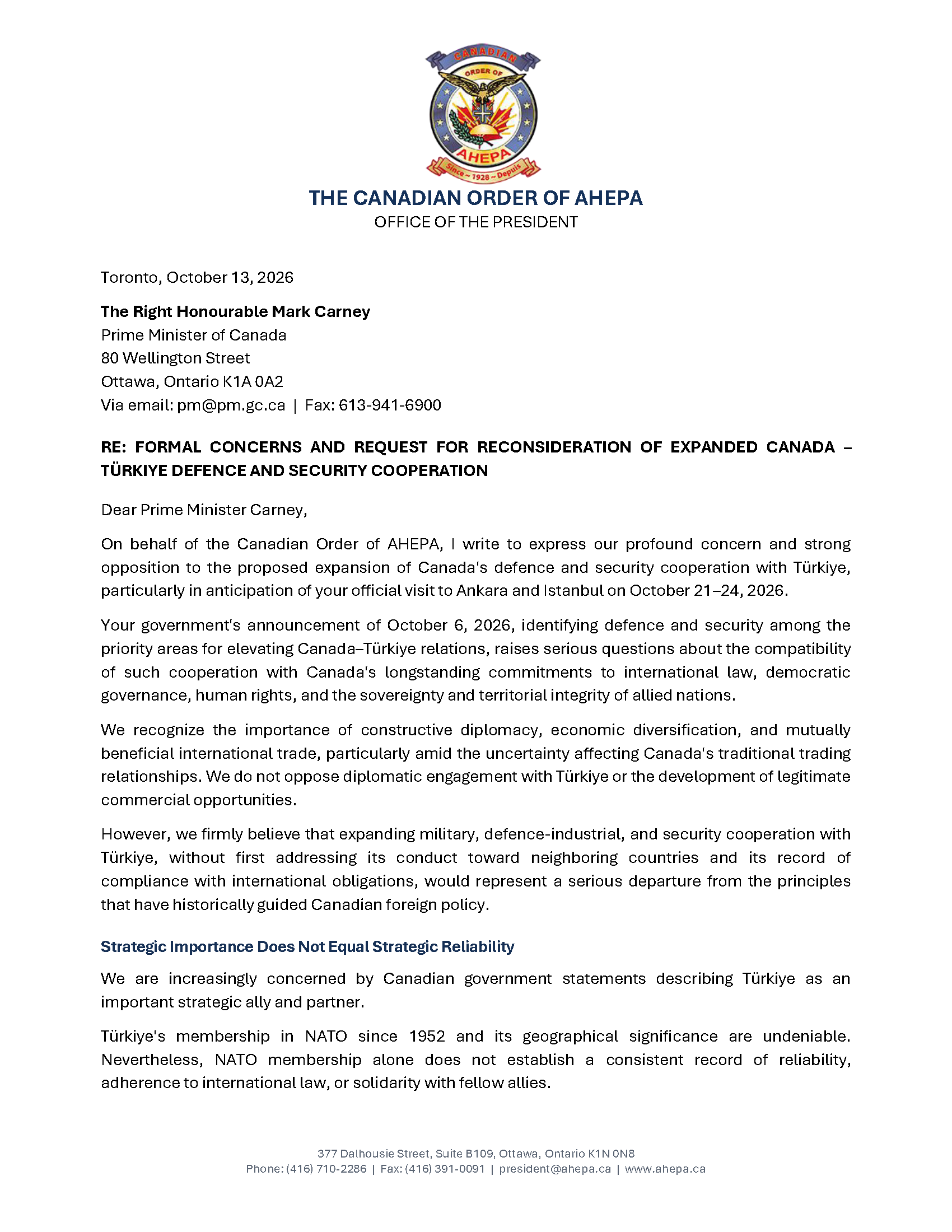 COA - Canadian Order of AHEPA